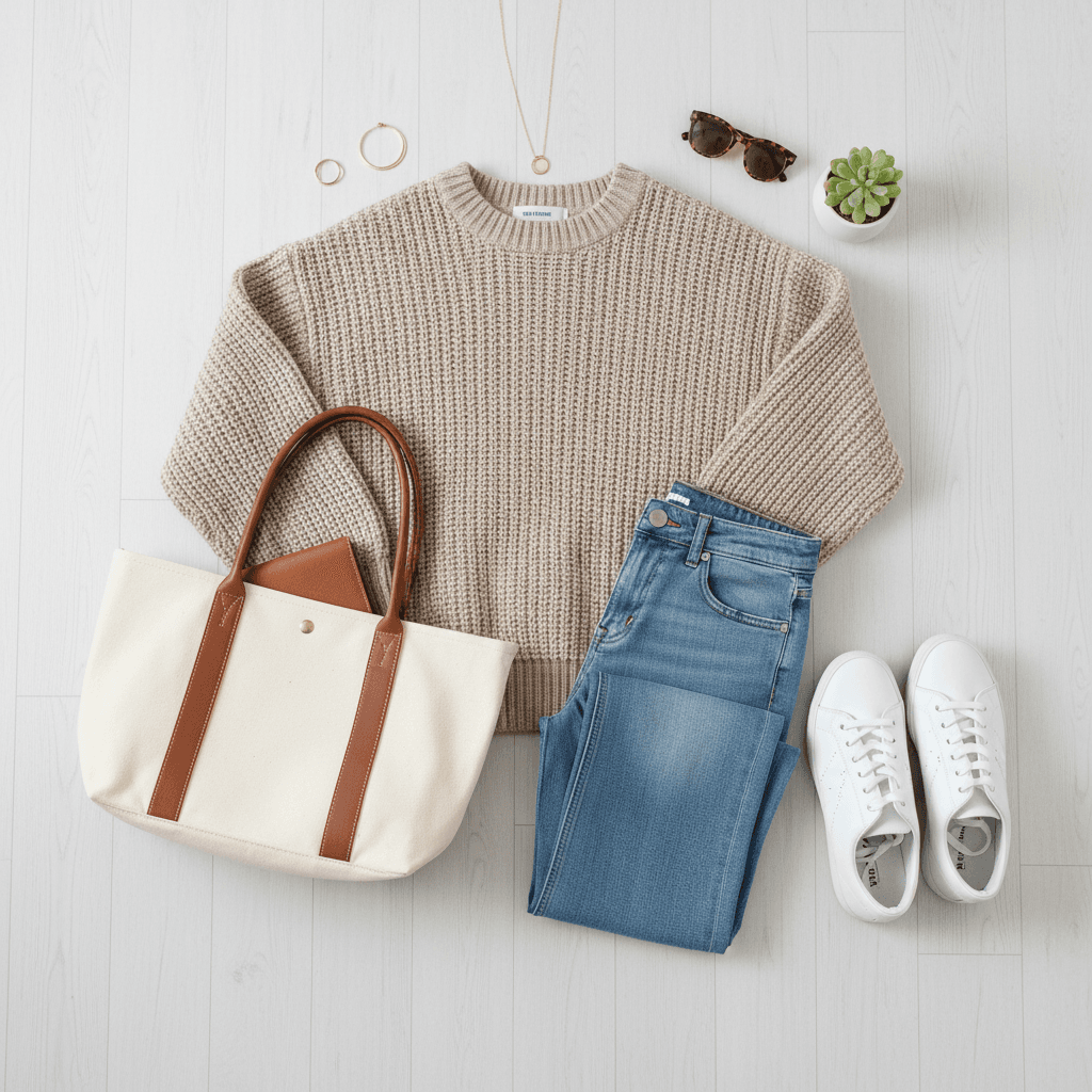 С чем носить бежевый свитер: идеи сочетаний для женщин