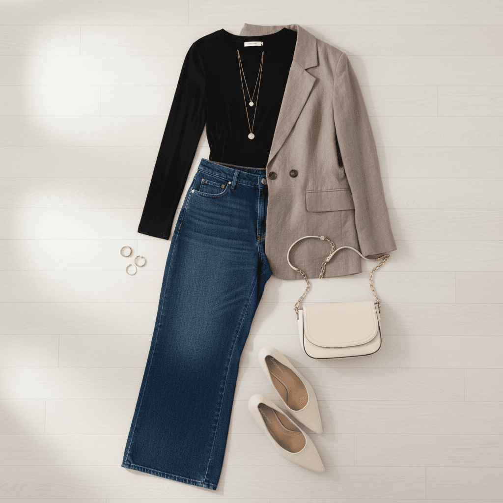 С чем носить джинсы‑палаццо: сочетания для женщин